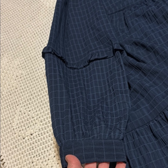 Cupshe Grid Print Navy Ruffled Mini Dress size L - Picture 4 of 14